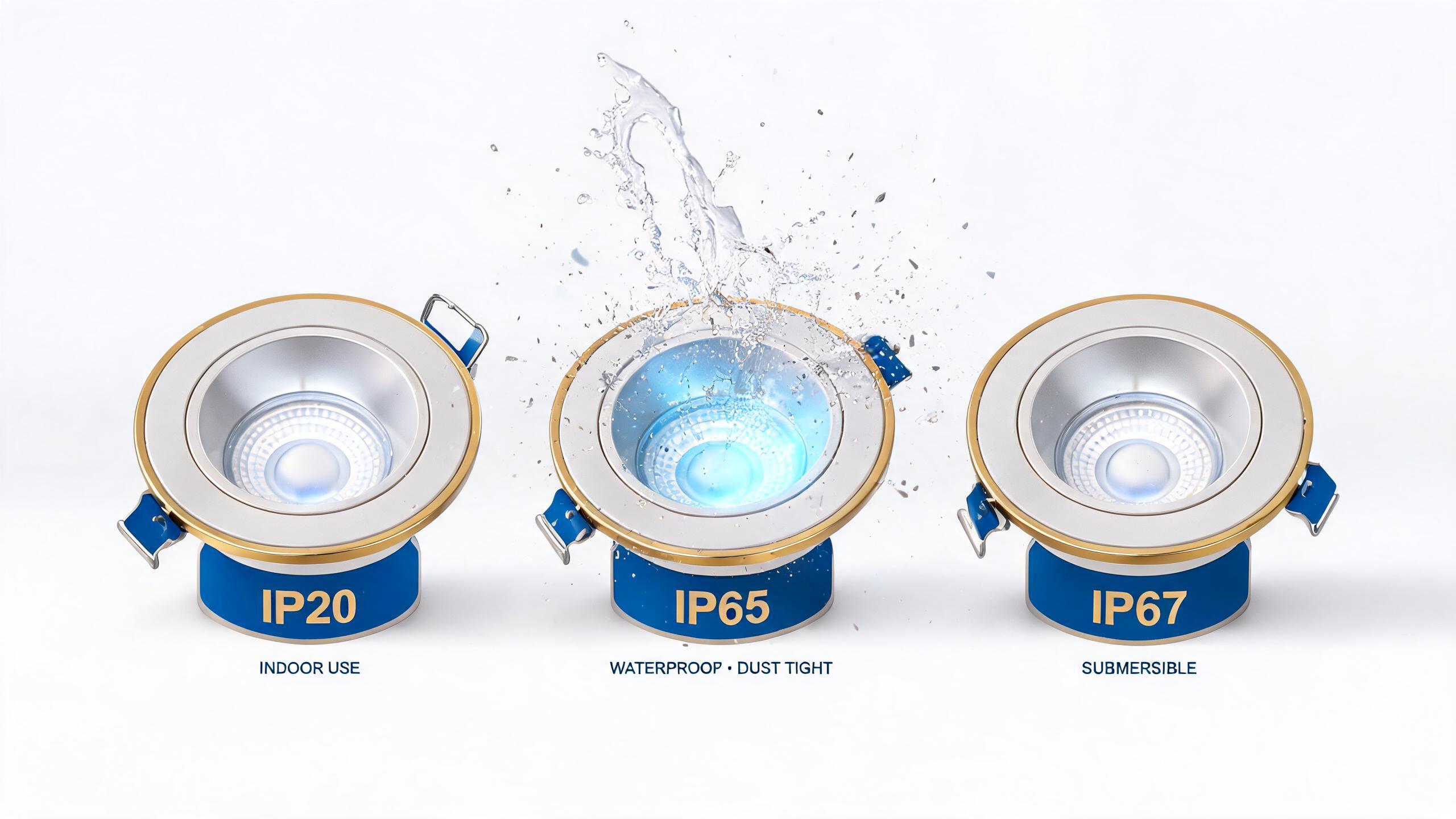 IP rating demonstration on LED fixtures