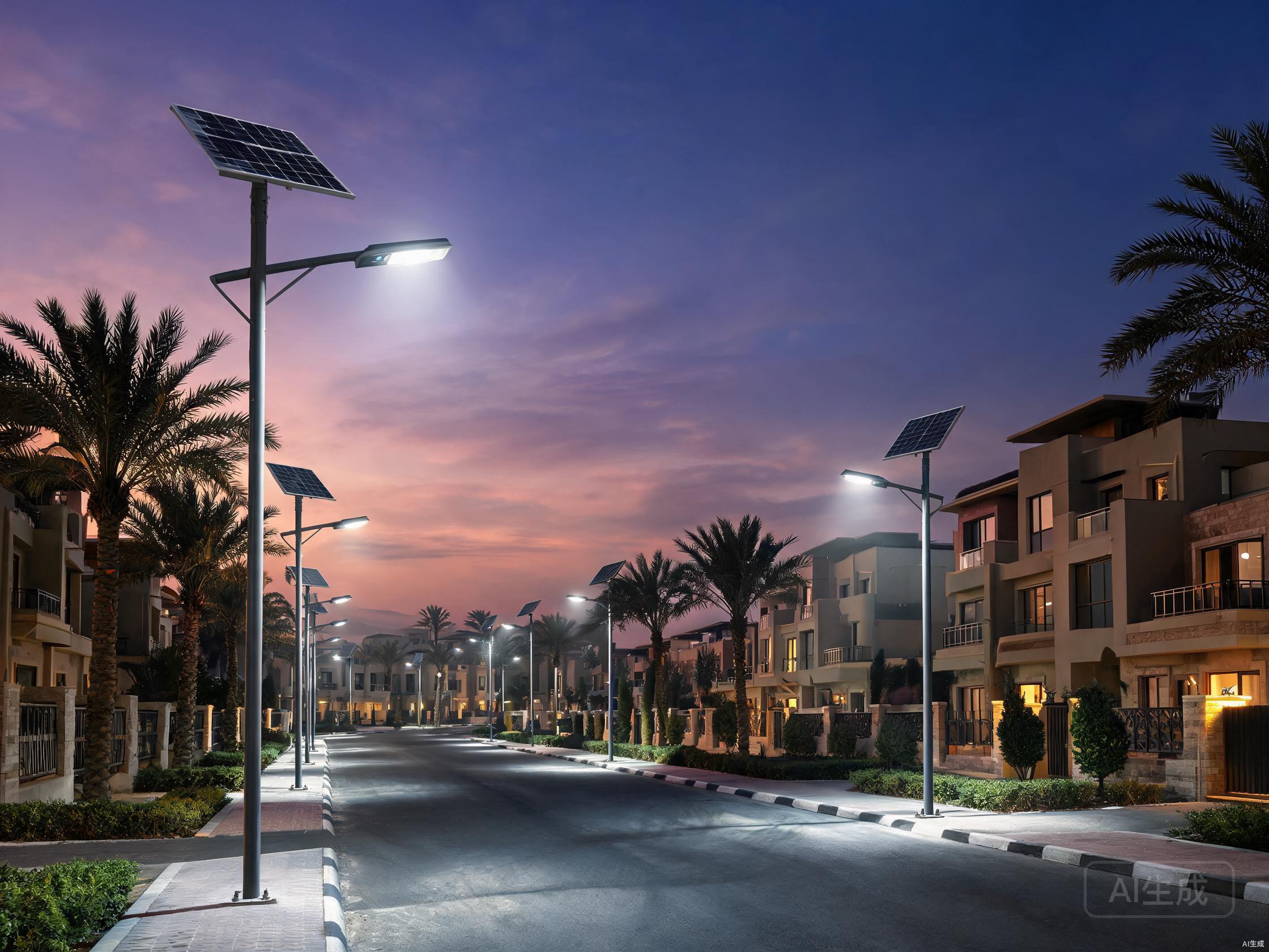 شارع سكني — الدمام، السعودية مشروع إضاءة يكن لايتينج