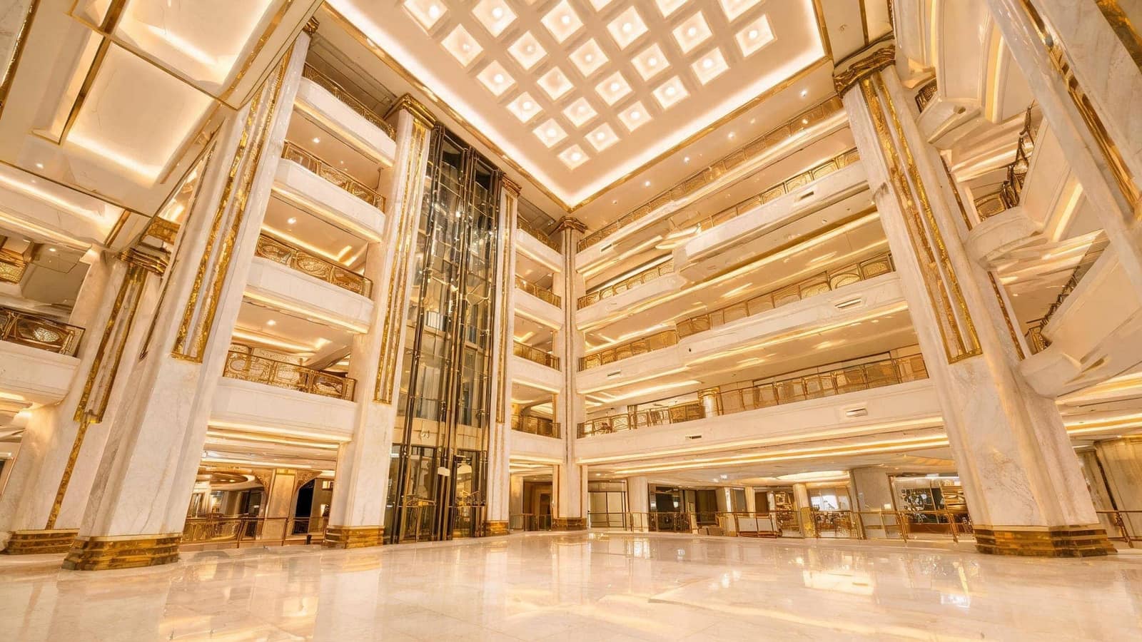 Luxury custom chandelier in grand atrium